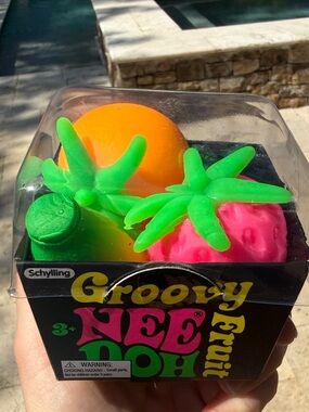 NeeDoh Groovy Fruit Squishy Toy Set - Strawberry, Orange & Banana